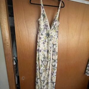 Abercrombie & Fitch Floral Cream Maxi Dress